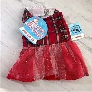Simply Wag Dog Christmas Dress Happy Pawlidays NWT